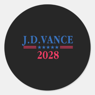 Sticker Rond Jd Vance 2028 Campagne présidentielle Trump Le