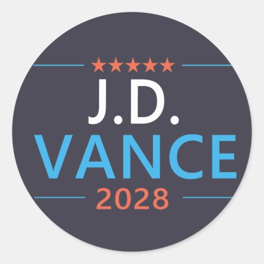 Sticker Rond JD Vance 2028 Patriotique Républicain (Devant)