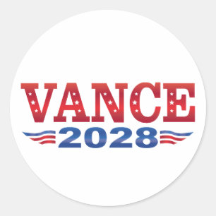 Sticker Rond JD Vance Président 2028 (bs)