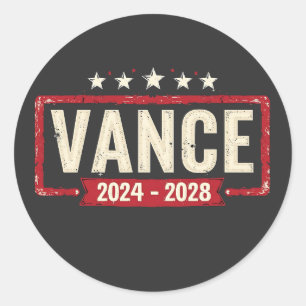 Sticker Rond Jd Vance Trump Election 2028 Président Vote