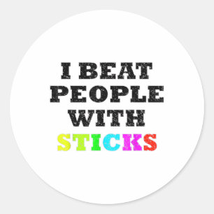 Sticker Rond Je bats les gens avec des bâtons Joystick Gay Enfa
