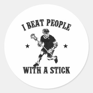 Sticker Rond Je Battre Les Gens Avec Un Bâton Vintage Laxeur Lâ
