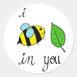 Sticker Rond Je Bee-Leaf en toi