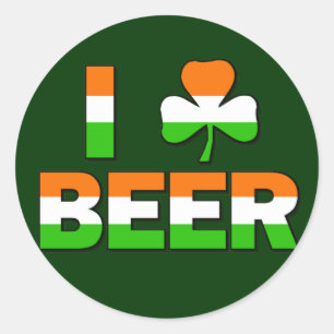 Sticker Rond Je Bière Shamrock !