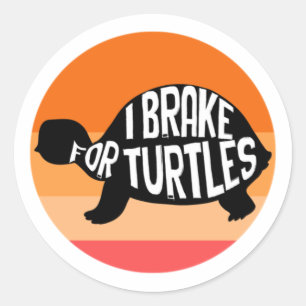 Sticker Rond Je Braque Pour Les Tortues, Amateur De Tortue Anim