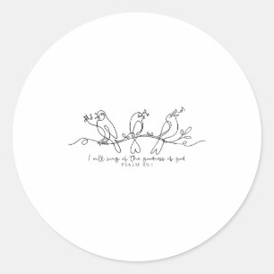 Sticker Rond Je chanterai la bonté de Dieu Psaume 89_1 Oiseau