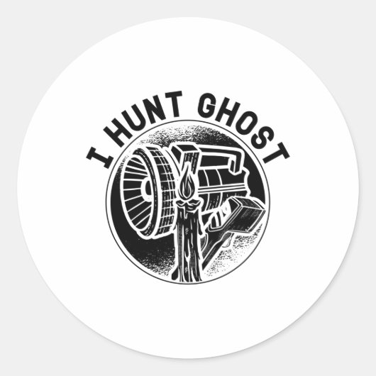Sticker Rond Je Chasse Fantôme Paranormal Fantôme Chasse Fantôm (Devant)