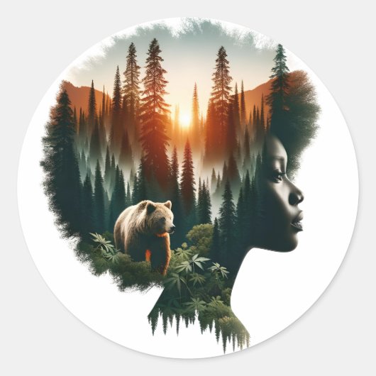 Sticker Rond Je choisis l'ours (Devant)