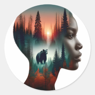 Sticker Rond Je choisis l'ours