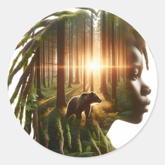 Sticker Rond Je choisis l'ours (Devant)