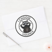 Sticker Rond Je choisis Violence Funny Raccoon (Enveloppe)