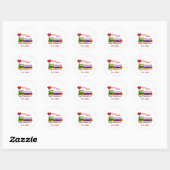 Sticker Rond Je choo-choo Saint-Valentin Nom de l'enfant (Feuille)
