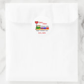 Sticker Rond Je choo-choo Saint-Valentin Nom de l'enfant (Sac)