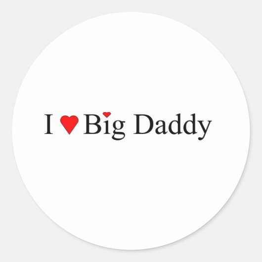 Sticker Rond Je Coeur Big Daddy (Devant)