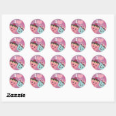 Sticker Rond Je Coeur Cupcakes - J'aime les Cupcakes (Feuille)