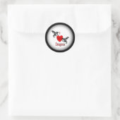 Sticker Rond Je Coeur Dragons (Sac)
