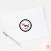 Sticker Rond Je Coeur Dragons (Enveloppe)