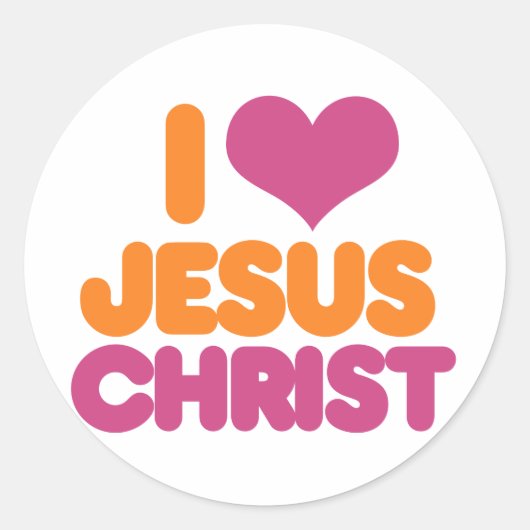 Sticker Rond Je Coeur Jésus Christ (Devant)