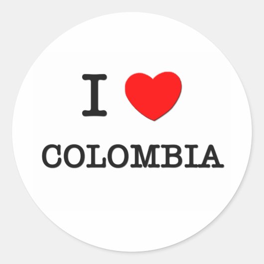 STICKER ROND JE COEUR LA COLOMBIE (Devant)