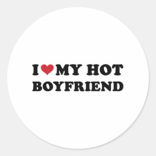 Sticker Rond Je Coeur Mon Chaud Petit Ami