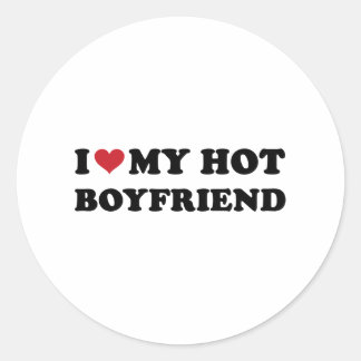 Sticker Rond Je Coeur Mon Chaud Petit Ami