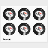 Sticker Rond Je Coeur Mon Vélo (Feuille)