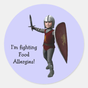 Sticker Rond Je combats des allergies alimentaires !
