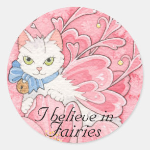 Sticker Rond Je crois à l'autocollant de fées