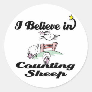 Sticker Rond je crois au comptage des moutons
