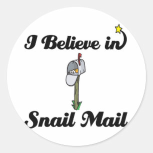 Sticker Rond je crois au courrier postal