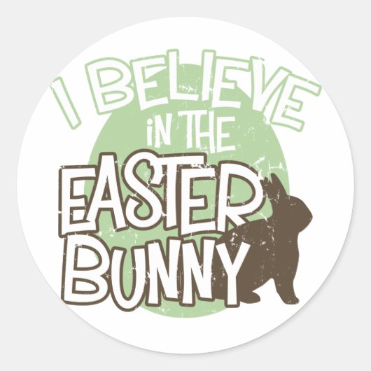 Sticker Rond Je crois au lapin de Pâques (Devant)
