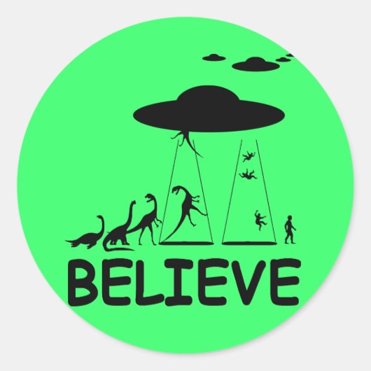 Sticker Rond Je crois aux aliens (Devant)