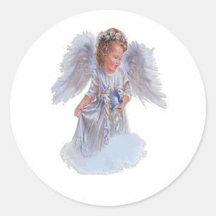 Sticker Rond Je crois aux anges