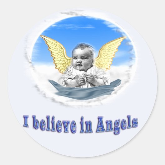 Sticker Rond Je crois aux anges (Devant)