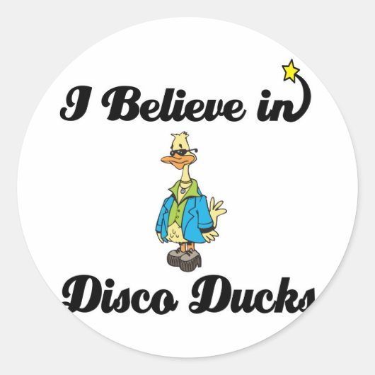 Sticker Rond je crois aux canards disco (Devant)