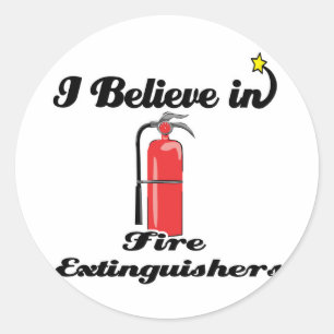 Sticker Rond je crois aux extincteurs d'incendie