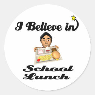Sticker Rond je crois en la cantine scolaire