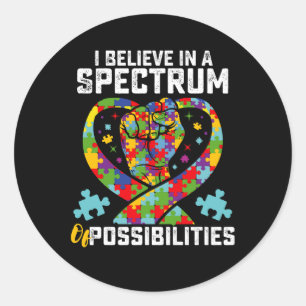 Sticker Rond Je Crois En Un Spectre De Possibilités Autisme