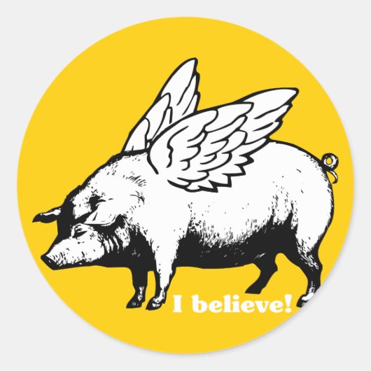 Sticker Rond Je Crois - Si Les Chiens Pouvaient Voler (Devant)