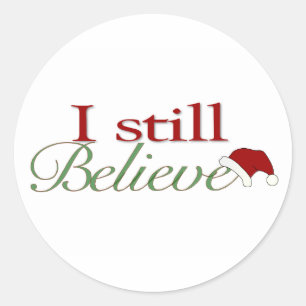 Sticker Rond Je Crois Toujours À Père Noël