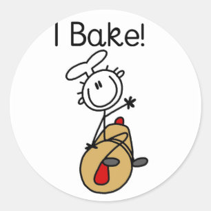 Sticker Rond Je cuis au four