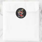 Sticker Rond Je déteste le feedback Drôle de pun de guitare fon (Sac)