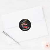 Sticker Rond Je déteste le feedback Drôle de pun de guitare fon (Enveloppe)
