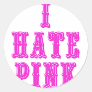 Sticker Rond Je déteste le rose