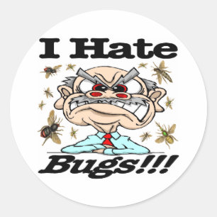 Sticker Rond Je Déteste Les Bugs !
