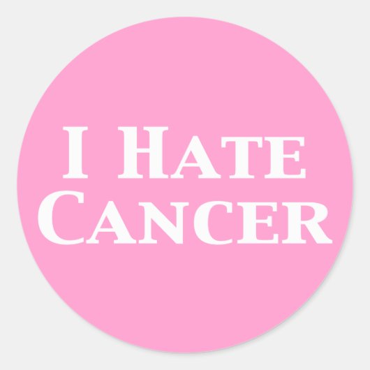 Sticker Rond Je déteste les dons de cancer (Devant)