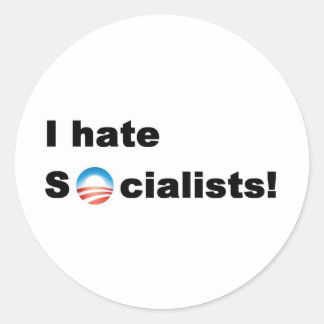 Sticker Rond Je déteste les socialistes