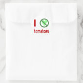 Sticker Rond Je déteste les tomates Pas d'amour (Sac)