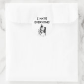 Sticker Rond je déteste tout le monde (Sac)