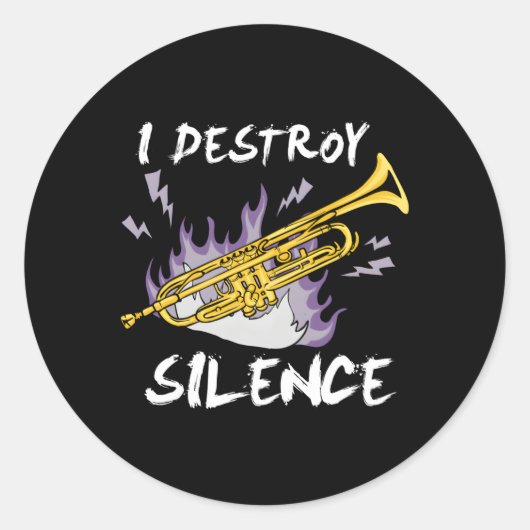 Sticker Rond Je détruit Silence Trumpet Player (Devant)